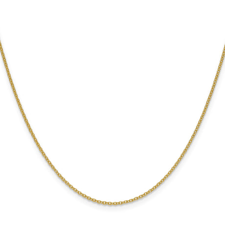 14K Yellow Gold 1.5 mm Polished Chain Necklace, Solid