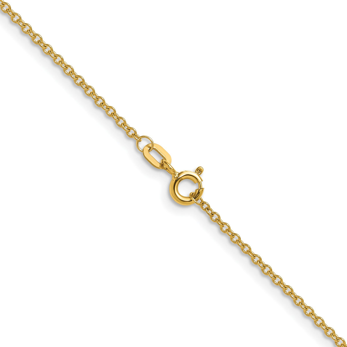 14K Yellow Gold 1.5 mm Polished Chain Necklace, Solid alternate angle
