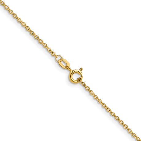 14K Yellow Gold 1.5 mm Polished Chain Necklace, Solid alternate angle