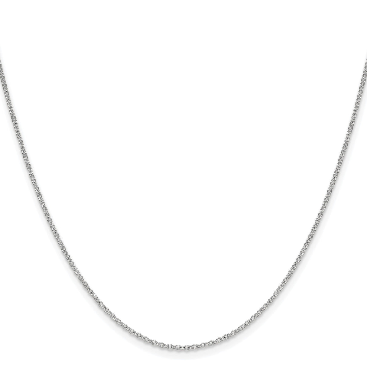 14K White Gold 1.5 mm Polished Chain Necklace, Solid