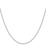 14K White Gold 1.5 mm Polished Chain Necklace, Solid