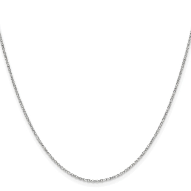 14K White Gold 1.5 mm Polished Chain Necklace, Solid