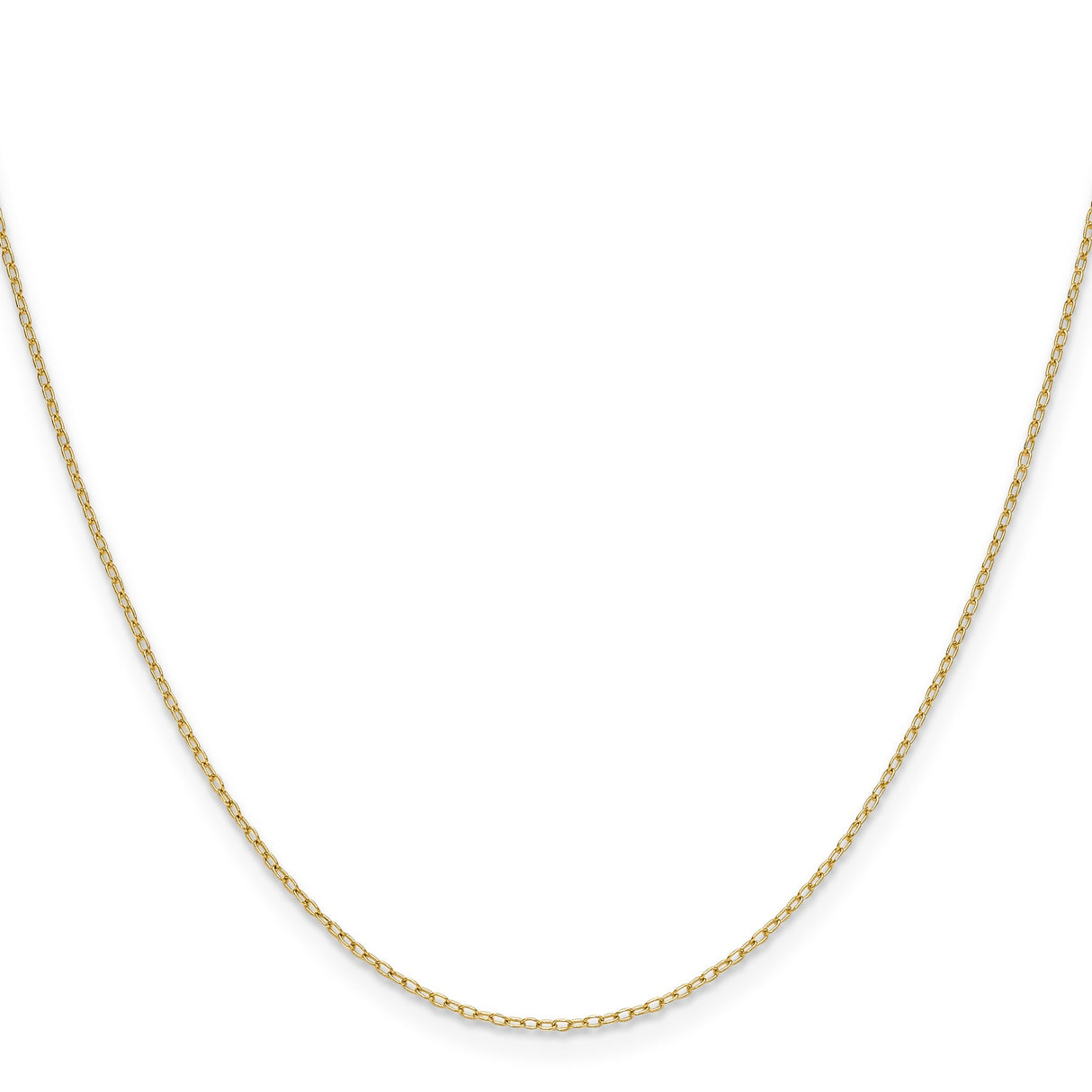 14K Yellow Gold 0.8 mm Polished Chain Necklace, Solid