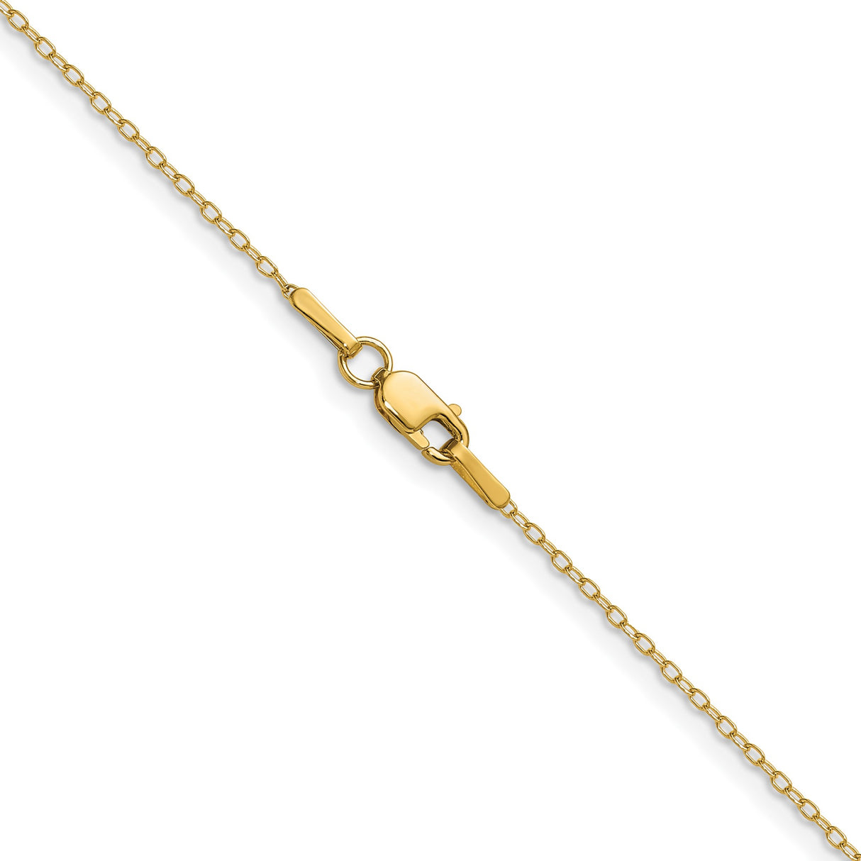 14K Yellow Gold 0.8 mm Polished Chain Necklace, Solid alternate angle