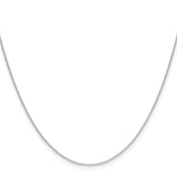 14K White Gold 0.8 mm Polished Chain Necklace, Solid