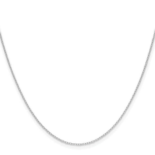 14K White Gold 0.8 mm Polished Chain Necklace, Solid