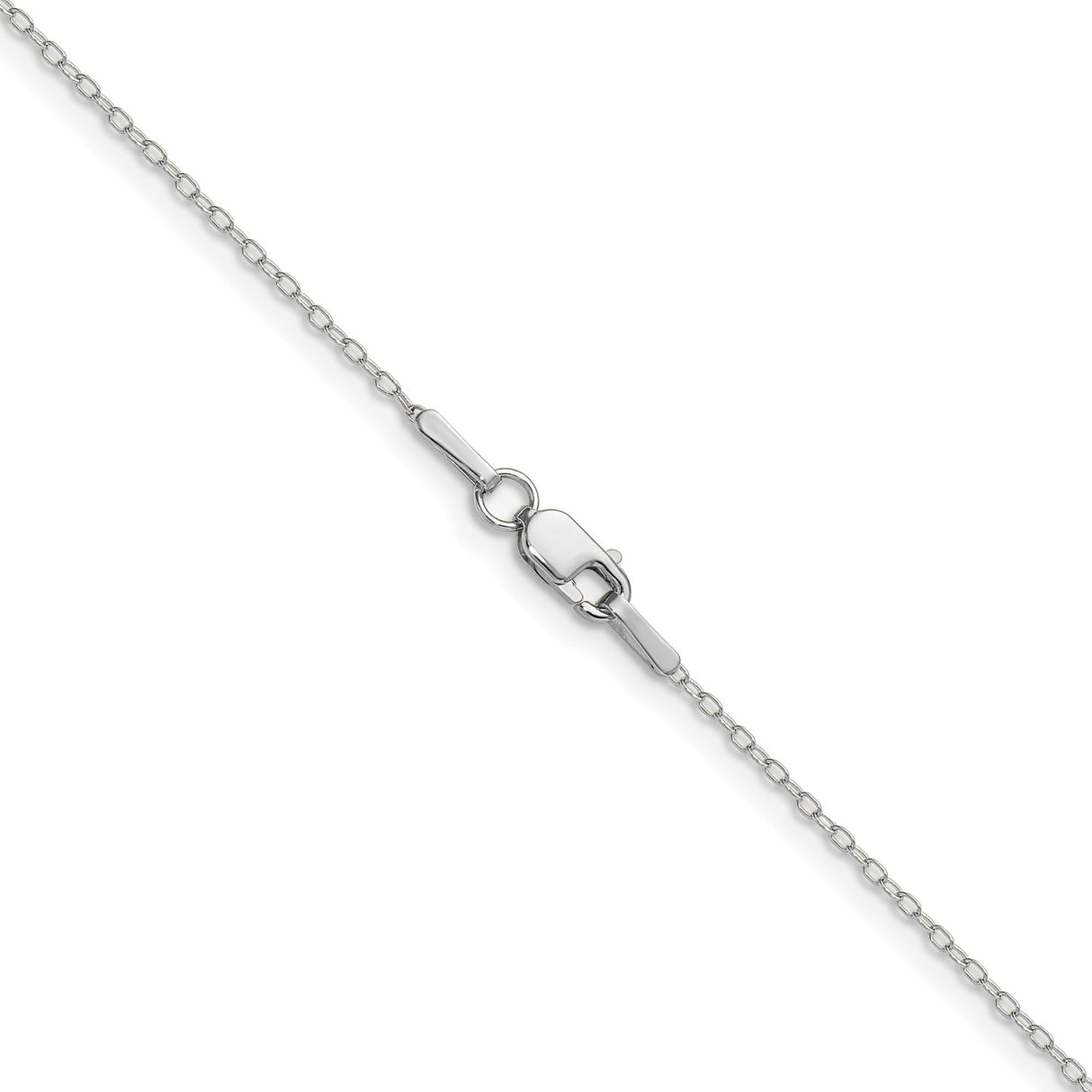 14K White Gold 0.8 mm Polished Chain Necklace, Solid alternate angle