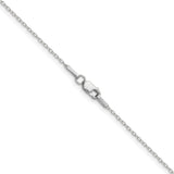 14K White Gold 0.8 mm Polished Chain Necklace, Solid alternate angle