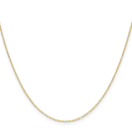 14K Yellow Gold 0.8 mm Polished Chain Necklace, Solid
