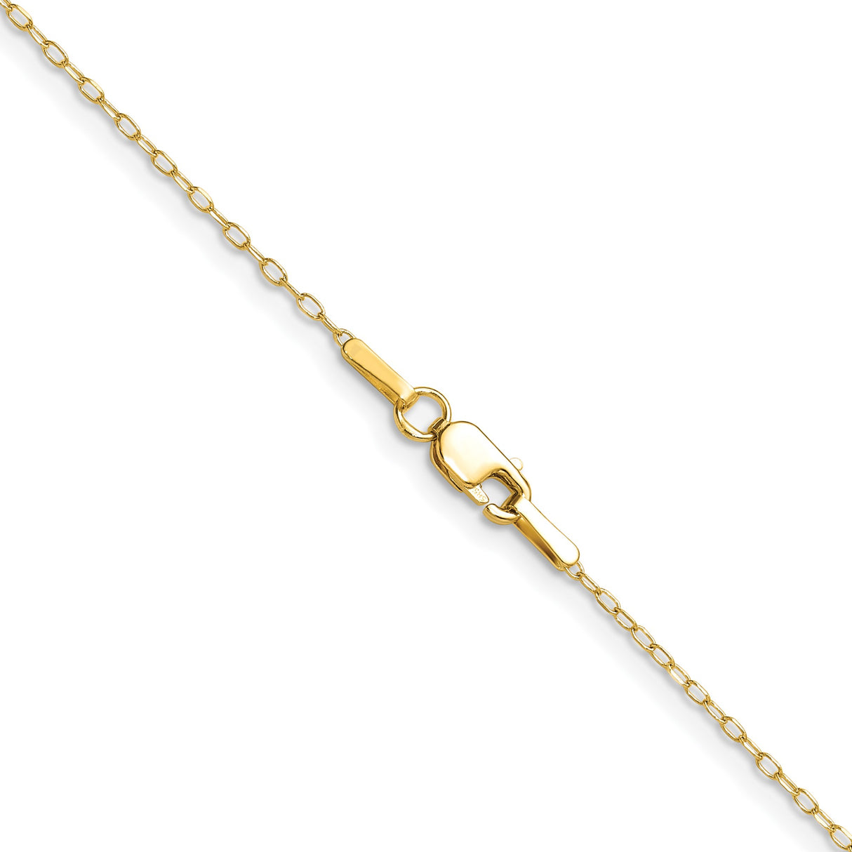 14K Yellow Gold 0.8 mm Polished Chain Necklace, Solid alternate angle