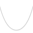 14K White Gold 0.8 mm Polished Chain Necklace, Solid