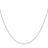 14K White Gold 0.8 mm Polished Chain Necklace, Solid