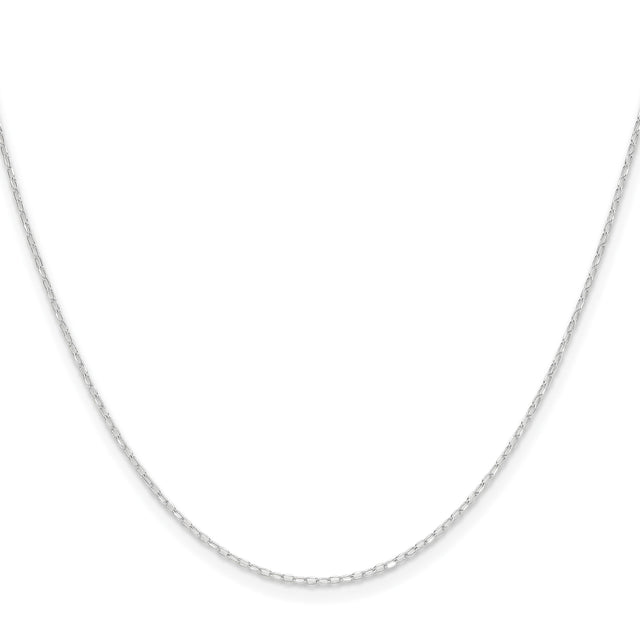 14K White Gold 0.8 mm Polished Chain Necklace, Solid