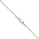 14K White Gold 0.8 mm Polished Chain Necklace, Solid alternate angle