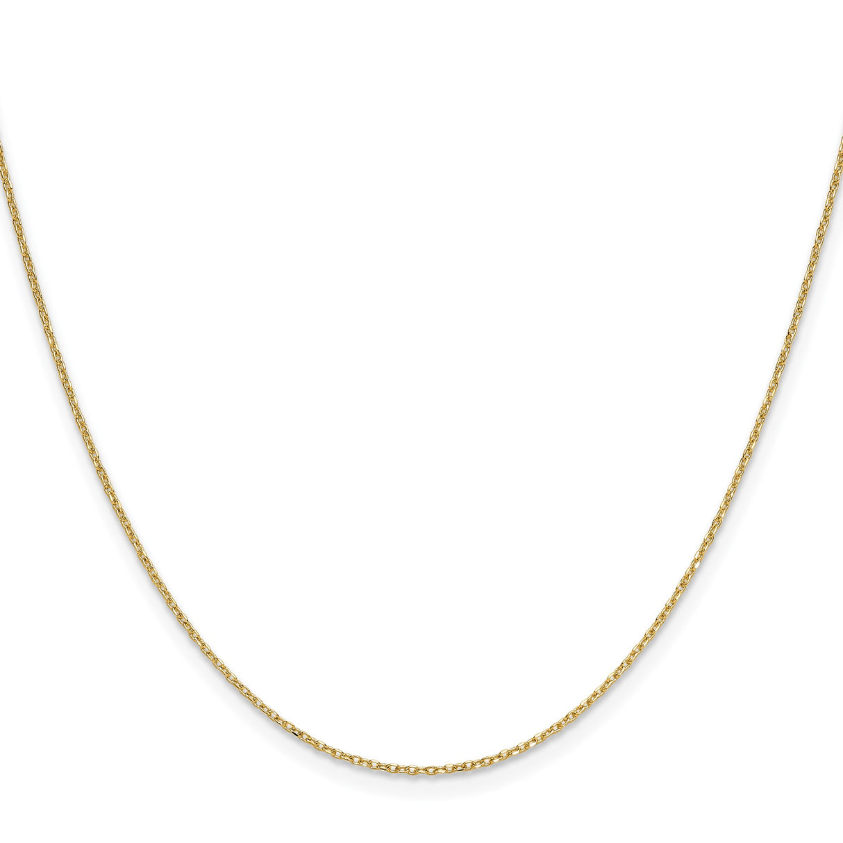14K Yellow Gold 1 mm Polished Chain Necklace, Solid