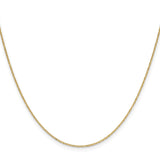 14K Yellow Gold 1 mm Polished Chain Necklace, Solid