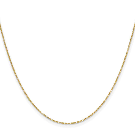 14K Yellow Gold 1 mm Polished Chain Necklace, Solid