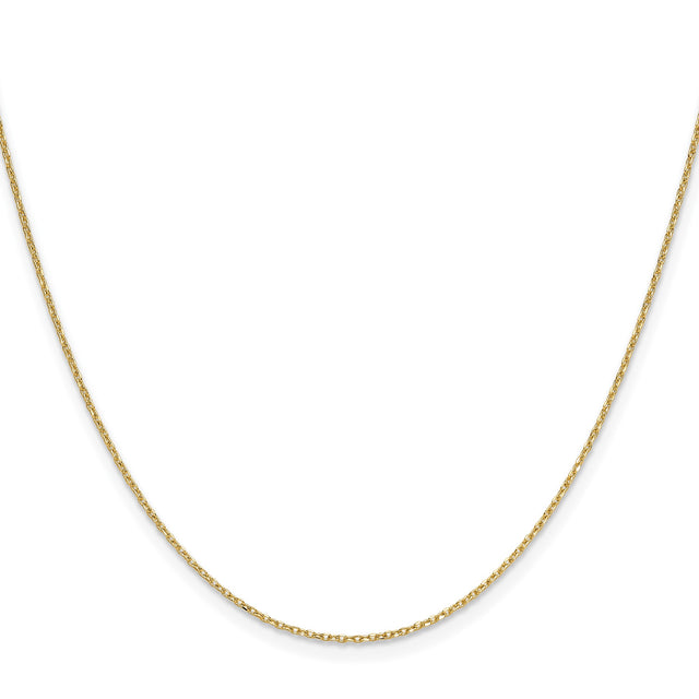 14K Yellow Gold 1 mm Polished Chain Necklace, Solid