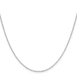 14K White Gold 1 mm Polished Chain Necklace, Solid