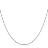 14K White Gold 1 mm Polished Chain Necklace, Solid