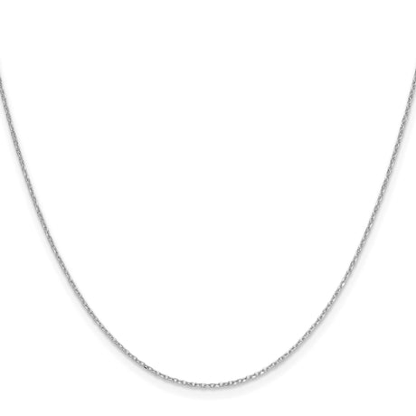 14K White Gold 1 mm Polished Chain Necklace, Solid