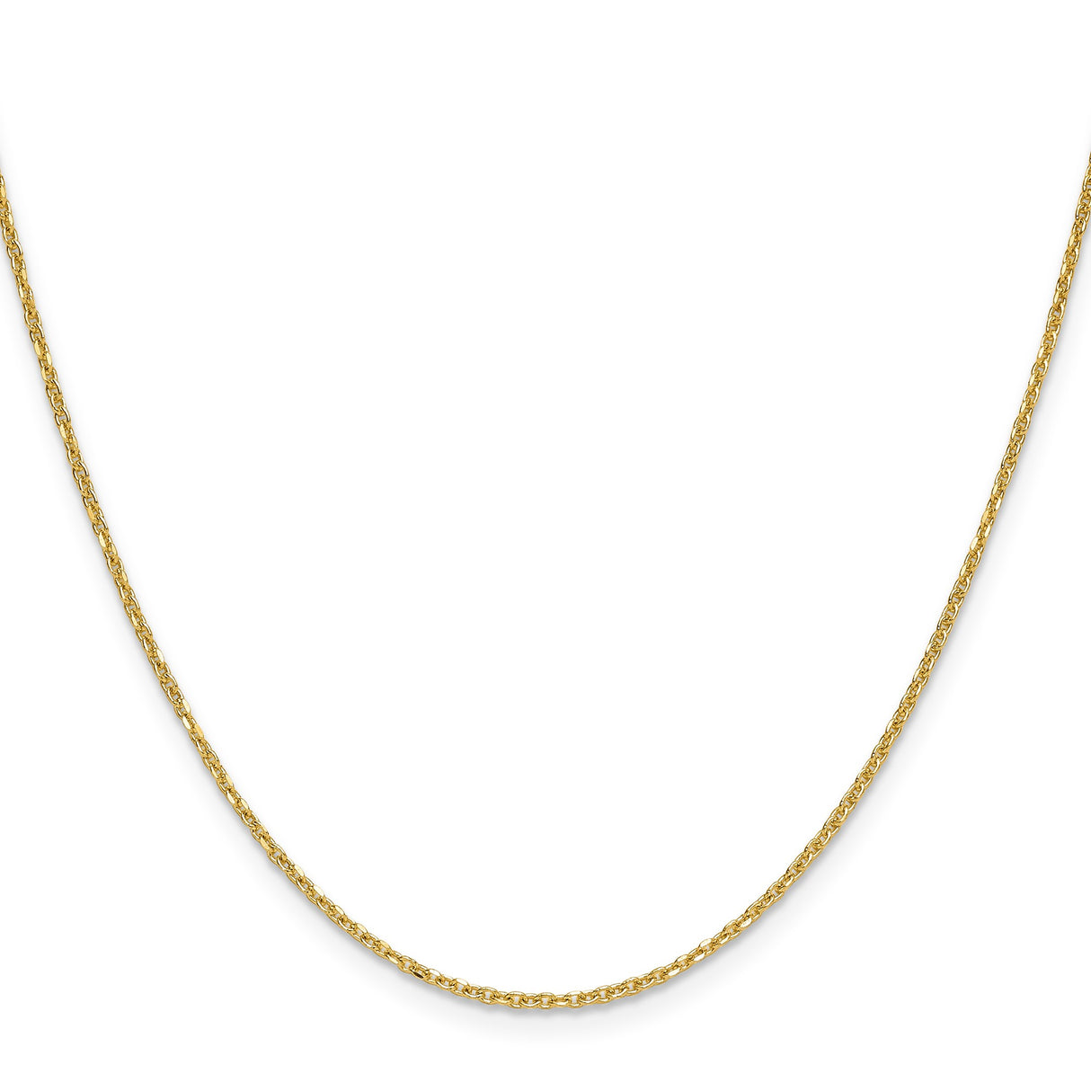 14K Yellow Gold 1.4 mm Polished Chain Necklace, Solid