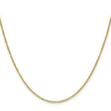 14K Yellow Gold 1.4 mm Polished Chain Necklace, Solid