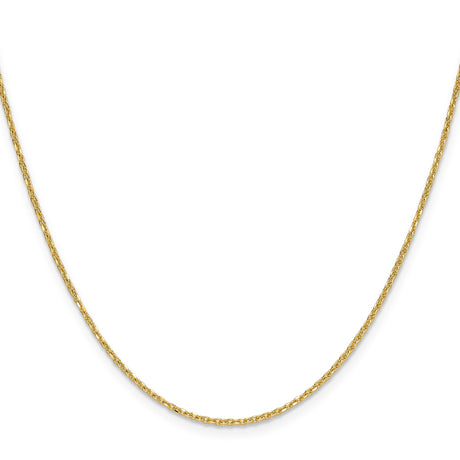 14K Yellow Gold 1.4 mm Polished Chain Necklace, Solid