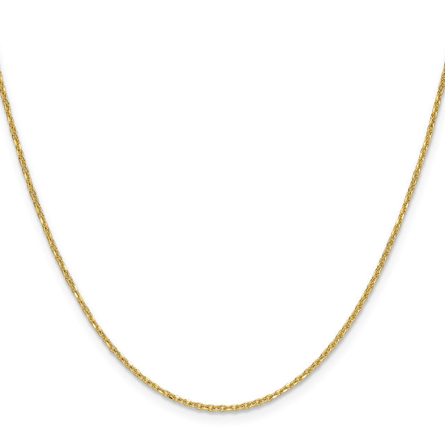 14K Yellow Gold 1.4 mm Polished Chain Necklace, Solid
