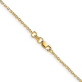 14K Yellow Gold 1.4 mm Polished Chain Necklace, Solid alternate angle