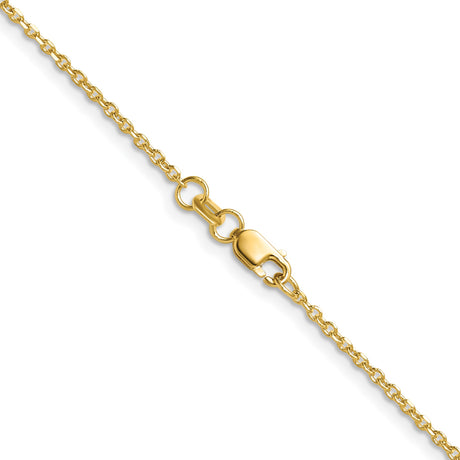 14K Yellow Gold 1.4 mm Polished Chain Necklace, Solid alternate angle