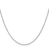 14K White Gold 1.4 mm Polished Chain Necklace, Solid