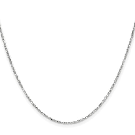 14K White Gold 1.4 mm Polished Chain Necklace, Solid