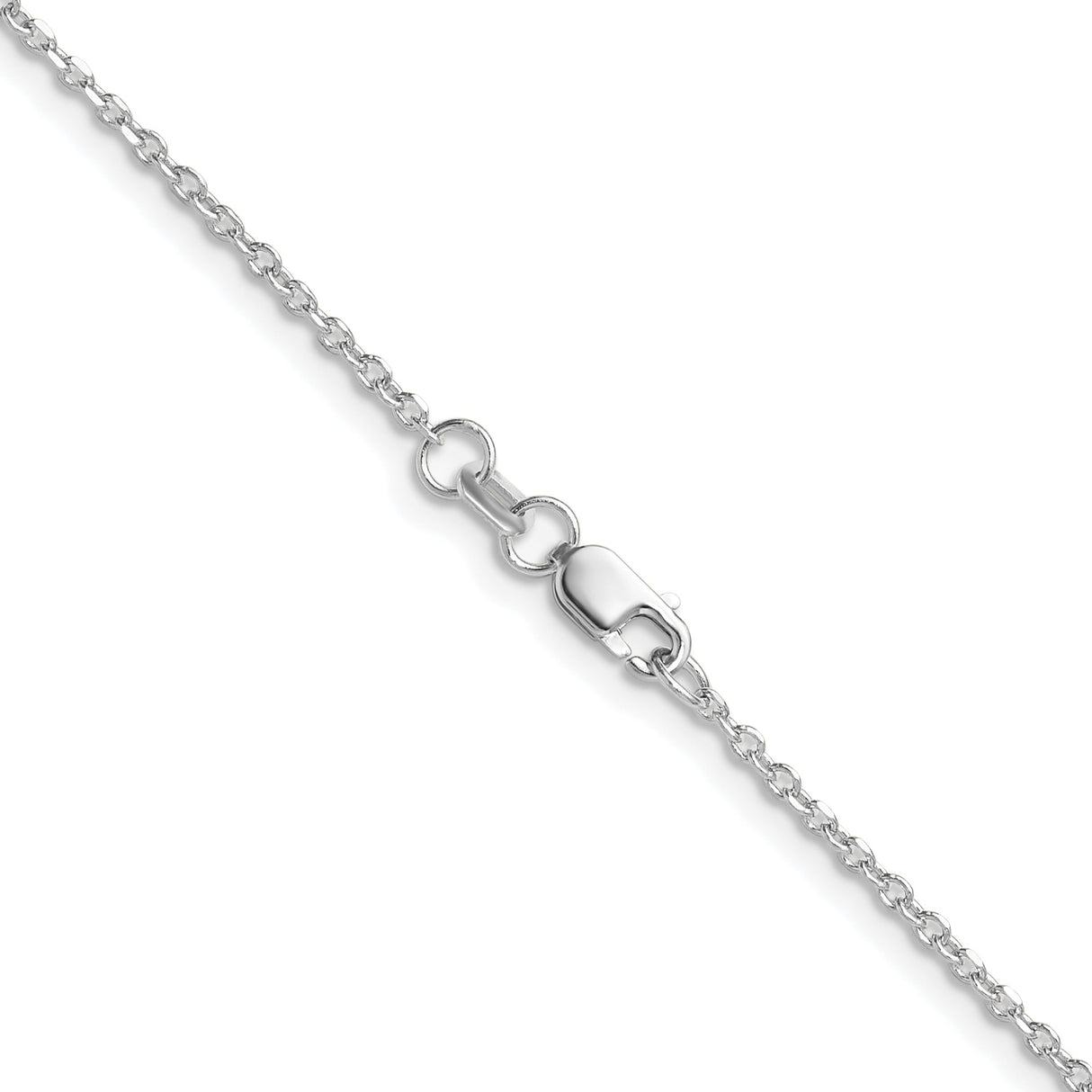 14K White Gold 1.4 mm Polished Chain Necklace, Solid alternate angle