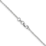 14K White Gold 1.4 mm Polished Chain Necklace, Solid alternate angle