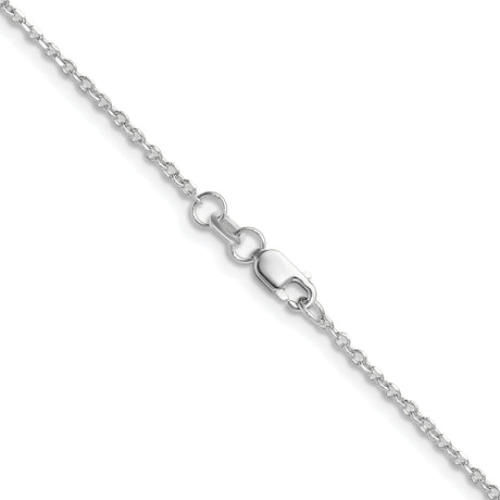 14K White Gold 1.4 mm Polished Chain Necklace, Solid alternate angle