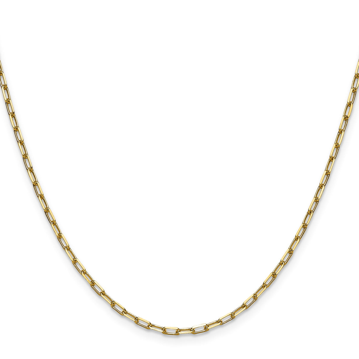 14K Yellow Gold 2.1 mm Paperclip Chain Necklace, Polished