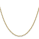 14K Yellow Gold 2.1 mm Paperclip Chain Necklace, Polished