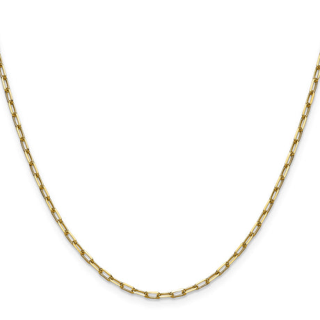 14K Yellow Gold 2.1 mm Paperclip Chain Necklace, Polished