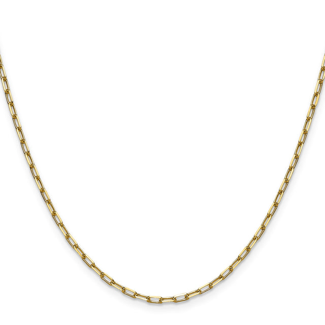 14K Yellow Gold 2.1 mm Paperclip Chain Necklace, Polished