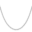 14K White Gold 2.1 mm Paperclip Chain Necklace, Polished