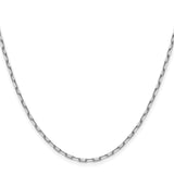 14K White Gold 2.1 mm Paperclip Chain Necklace, Polished