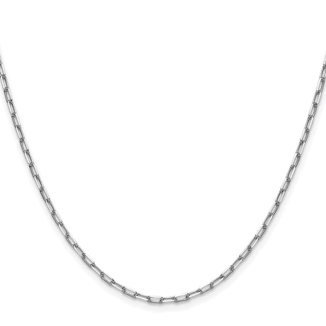 14K White Gold 2.1 mm Paperclip Chain Necklace, Polished