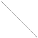 14K White Gold 2.1 mm Paperclip Chain Bracelet, Polished