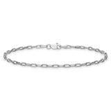 14K White Gold 2.1 mm Paperclip Chain Bracelet, Polished alternate angle