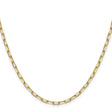 14K Yellow Gold 3 mm Paperclip Chain Necklace, Polished
