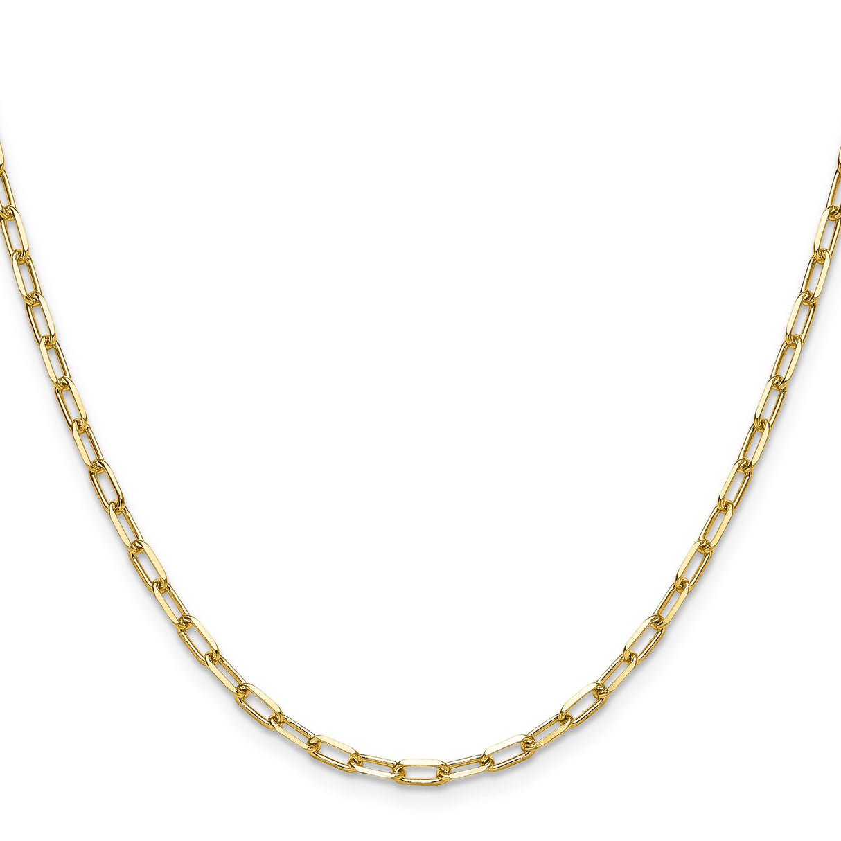 14K Yellow Gold 3 mm Paperclip Chain Necklace, Polished