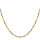 14K Yellow Gold 3 mm Paperclip Chain Necklace, Polished