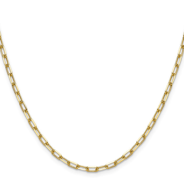 14K Yellow Gold 3 mm Paperclip Chain Necklace, Polished