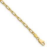 14K Yellow Gold 3 mm Paperclip Chain Bracelet, Polished shown for scale
